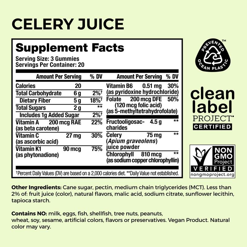 Alternelle HUM Celery Juice Fiber Gummies for Detox & Gut Health